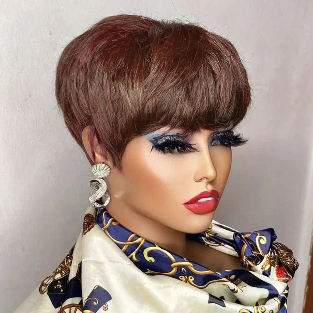 Perruque Pixie - PixieGlam™ - Brun - Planete Coiffure