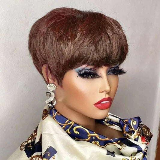 Perruque Pixie - PixieGlam™ - Brun - Planete Coiffure