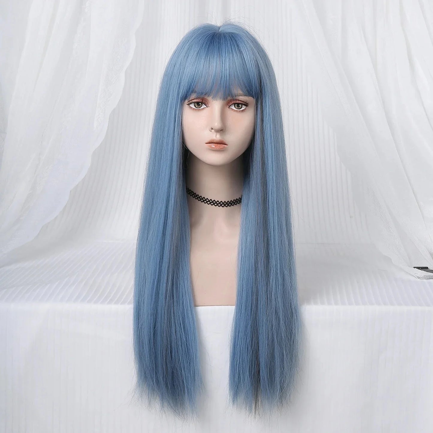 Perruque Longue - SyntheticHairWig™ - Bleu - Planete Coiffure