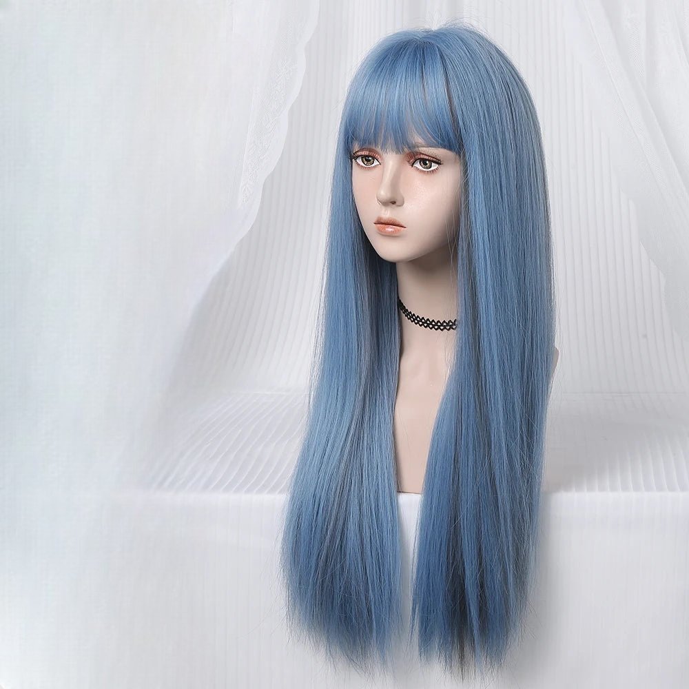 Perruque Longue - SyntheticHairWig™ - Bleu - Planete Coiffure