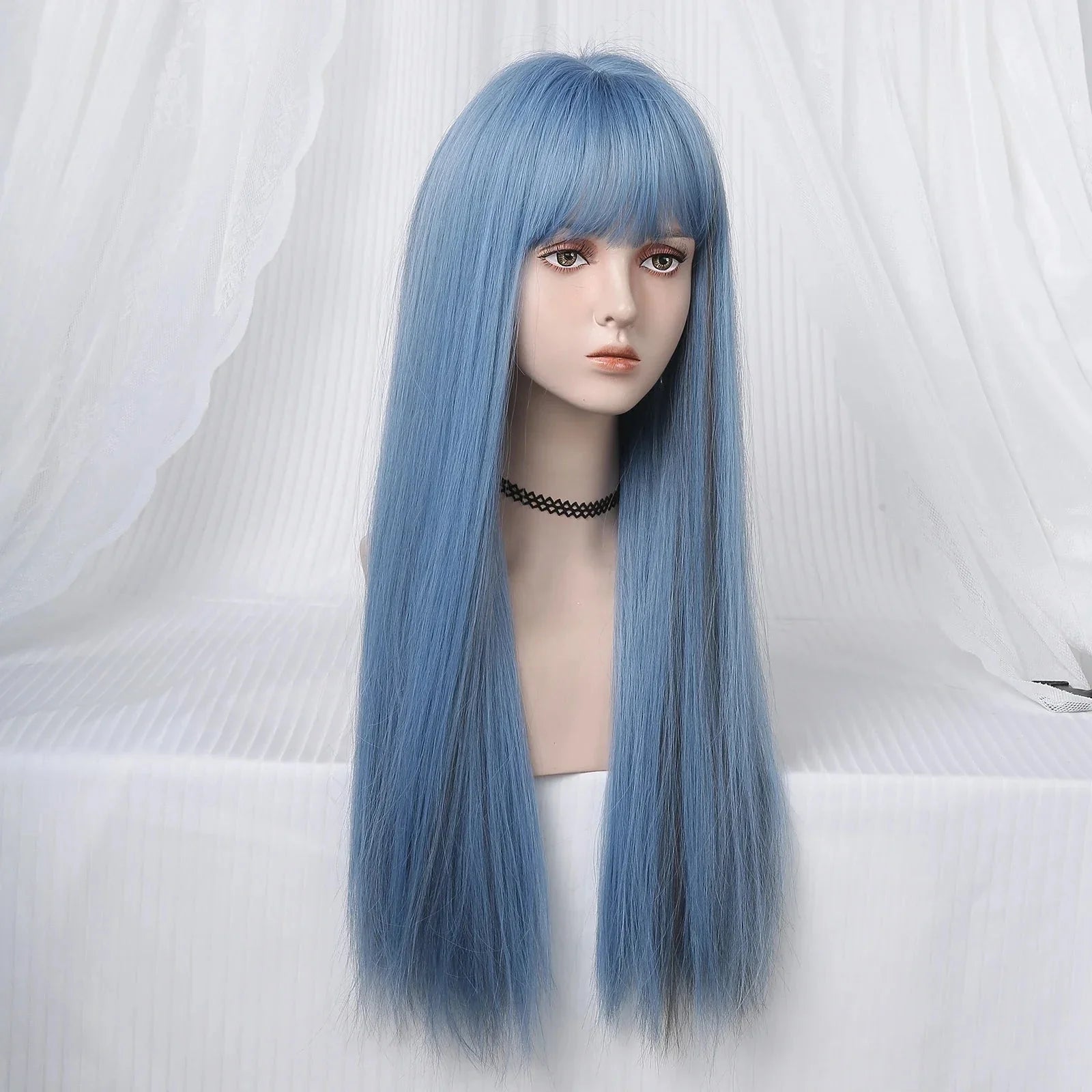 Perruque Longue - SyntheticHairWig™ - Bleu - Planete Coiffure